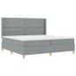 Preview: Boxspringbett mit LED-Lichtleisten Hellgrau 200 x 200 cm Stoff