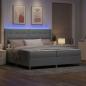 Preview: Boxspringbett mit LED-Lichtleisten Hellgrau 200 x 200 cm Stoff