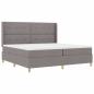 Preview: Boxspringbett mit LED-Lichtleisten Taupe 200 x 200 cm Stoff