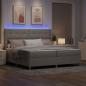 Preview: Boxspringbett mit LED-Lichtleisten Taupe 200 x 200 cm Stoff
