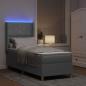 Preview: Boxspringbett mit LED-Lichtleisten Hellgrau 80 x 200 cm Stoff
