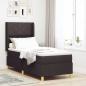 Preview: ARDEBO.de - Boxspringbett mit LED-Lichtleisten Braun 80 x 200 cm Stoff
