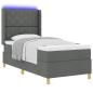 Preview: Boxspringbett mit LED-Lichtleisten Grau 90 x 190 cm Stoff