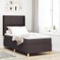 Preview: ARDEBO.de - Boxspringbett mit LED-Lichtleisten Braun 90 x 190 cm Stoff