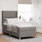 Preview: ARDEBO.de - Boxspringbett mit LED-Lichtleisten Taupe 90 x 200 cm Stoff