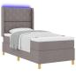 Preview: Boxspringbett mit LED-Lichtleisten Taupe 90 x 200 cm Stoff
