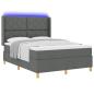 Preview: Boxspringbett mit LED-Lichtleisten Grau 140 x 200 cm Stoff