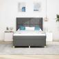 Preview: Boxspringbett mit LED-Lichtleisten Grau 140 x 200 cm Stoff