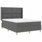 Preview: Boxspringbett mit LED-Lichtleisten Grau 160 x 200 cm Stoff