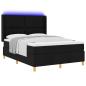 Preview: Boxspringbett mit LED-Lichtleisten Schwarz 160 x 200 cm Stoff
