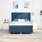 Preview: Boxspringbett mit LED-Lichtleisten Blau 160 x 200 cm Stoff