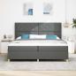 Preview: Boxspringbett mit LED-Lichtleisten Grau 200 x 200 cm Stoff