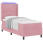 Preview: Boxspringbett mit Matratze mit LED Rosa 80 x 200 cm Samt