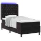 Preview: Boxspringbett mit Matratze mit LED Schwarz 100 x 200 cm Samt