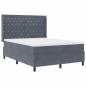 Preview: Boxspringbett mit LED-Lichtleisten Dunkelgrau 140 x 190 cm Samt