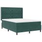 Preview: Boxspringbett mit LED-Lichtleisten Grün 140 x 190 cm Samt