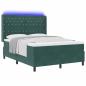 Preview: Boxspringbett mit LED-Lichtleisten Grün 140 x 190 cm Samt