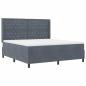 Preview: Boxspringbett mit Matratze mit LED Dunkelgrau 180 x 200 cm Samt