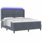 Preview: Boxspringbett mit Matratze mit LED Dunkelgrau 180 x 200 cm Samt