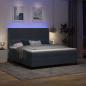 Preview: Boxspringbett mit Matratze mit LED Dunkelgrau 180 x 200 cm Samt