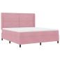 Preview: Boxspringbett mit Matratze mit LED Rosa 180 x 200 cm Samt