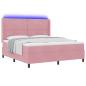 Preview: Boxspringbett mit Matratze mit LED Rosa 180 x 200 cm Samt