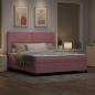 Preview: Boxspringbett mit Matratze mit LED Rosa 180 x 200 cm Samt