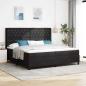 Preview: ARDEBO.de - Boxspringbett mit Matratze mit LED Schwarz 200 x 200 cm Samt
