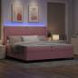 Preview: Boxspringbett mit Matratze mit LED Rosa 200 x 200 cm Samt