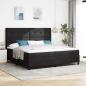 Preview: ARDEBO.de - Boxspringbett mit LED-Lichtleisten Schwarz 200 x 200 cm Samt