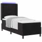 Preview: Boxspringbett mit LED-Lichtleisten Schwarz 80 x 200 cm Samt