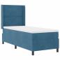 Preview: Boxspringbett mit LED-Lichtleisten Blau 80 x 200 cm Samt