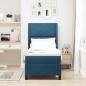 Preview: Boxspringbett mit LED-Lichtleisten Blau 80 x 200 cm Samt