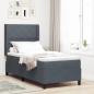 Preview: ARDEBO.de - Boxspringbett mit LED-Lichtleisten Dunkelgrau 90 x 190 cm Samt