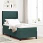 Preview: ARDEBO.de - Boxspringbett mit LED-Lichtleisten Dunkelgrün 90 x 200 cm Samt