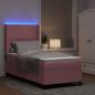 Preview: Boxspringbett mit LED-Lichtleisten Rosa 100 x 200 cm Samt