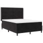 Preview: Boxspringbett mit LED-Lichtleisten Schwarz 140 x 200 cm Samt