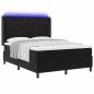Preview: Boxspringbett mit LED-Lichtleisten Schwarz 140 x 200 cm Samt