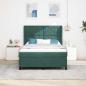 Preview: Boxspringbett mit LED-Lichtleisten Dunkelgrün 140 x 200 cm Samt