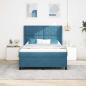 Preview: Boxspringbett mit LED-Lichtleisten Blau 140 x 200 cm Samt