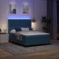 Preview: Boxspringbett mit LED-Lichtleisten Blau 140 x 200 cm Samt