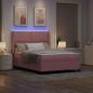 Preview: Boxspringbett mit LED-Lichtleisten Rosa 160 x 200 cm Samt