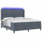 Preview: Boxspringbett mit LED-Lichtleisten Dunkelgrau 180 x 200 cm Samt