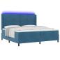 Preview: Boxspringbett mit LED-Lichtleisten Blau 200 x 200 cm Samt