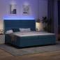 Preview: Boxspringbett mit LED-Lichtleisten Blau 200 x 200 cm Samt
