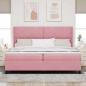 Preview: Boxspringbett mit LED-Lichtleisten Rosa 200 x 200 cm Samt