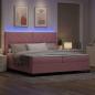 Preview: Boxspringbett mit LED-Lichtleisten Rosa 200 x 200 cm Samt