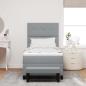 Preview: Boxspringbett mit Kopfteil Hellgrau 100 x 200 cm Stoff