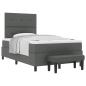 Preview: Boxspringbett mit Kopfteil Dunkelgrau 120 x 190 cm Stoff