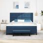 Preview: Boxspringbett mit Kopfteil Blau 180 x 200 cm Stoff